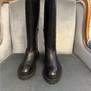 Saks Fifth Avenue Leather Black Women's Boots